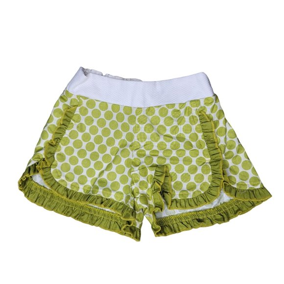 Persnickety green polka dot ruffle shorts spring summer 100% cotton size 18m - Picture 2 of 4